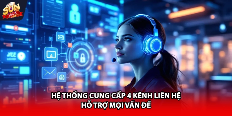 Hệ thống cung cấp 4 kênh liên hệ hỗ trợ mọi vấn đề